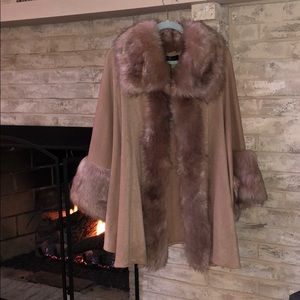 Faux fur cape